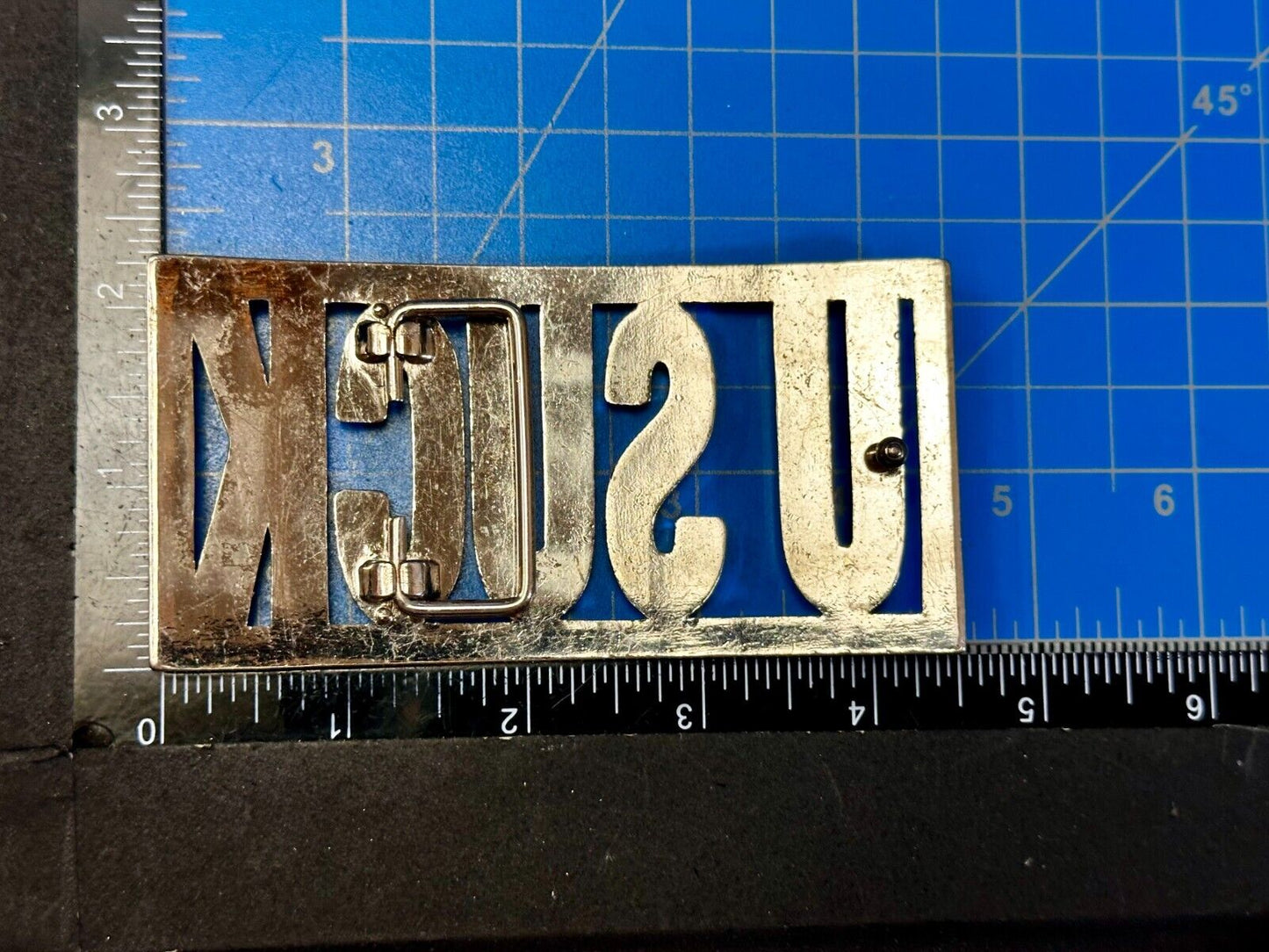 U SUCK Novelty Statement Express Your Opinion! Block Letters Large Belt Buckle