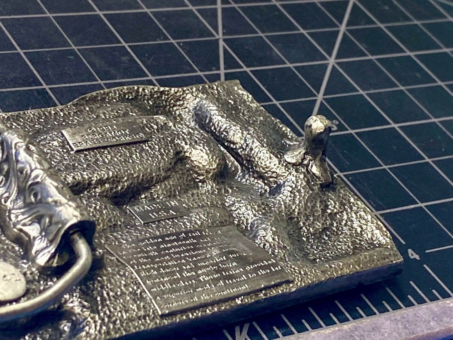 Vintage 1988 Train Locomotive Under Bridge Railroad Bergamot U41 Belt Buckle
