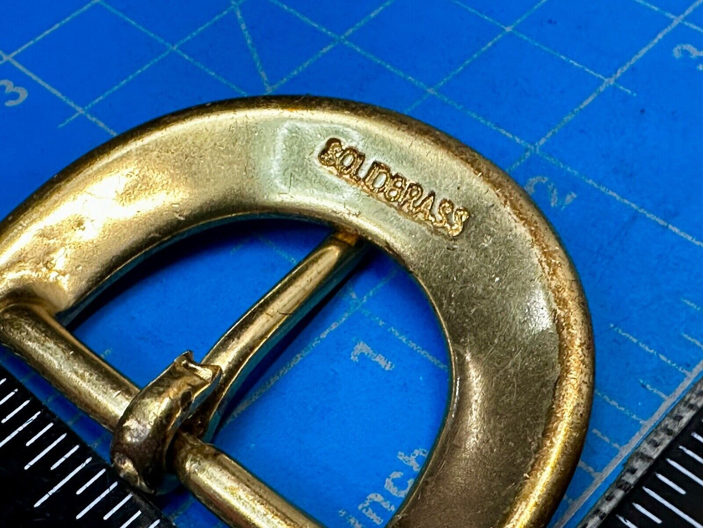 Thick Solid Brass Half Oval Shaped Vintage Replacement Belt Buckle