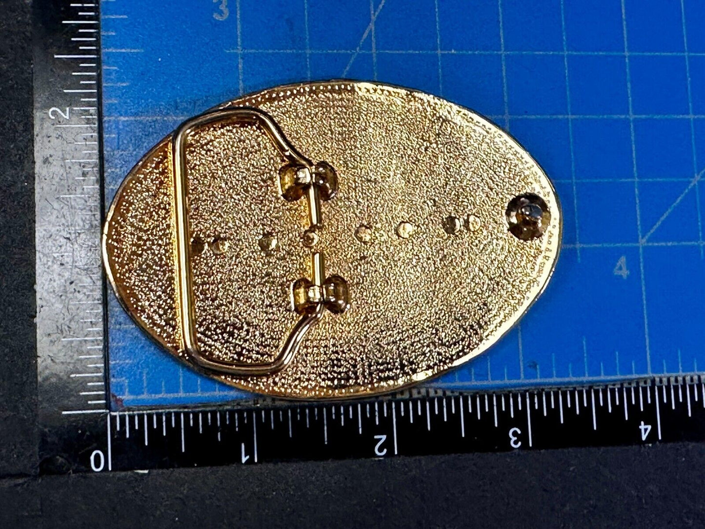 Vintage Etched Flower Floral Theme Western Oval Gold Tone Belt Buckle