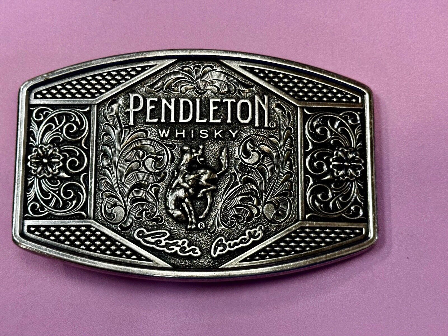 2022 Pendleton Whisky Let'er Buck Montana Silversmith Rodeo Cowboys Belt Buckle