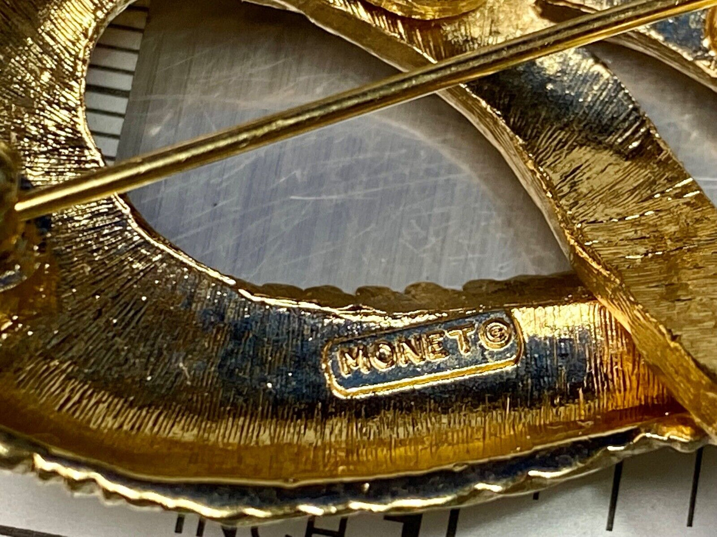 Swirl Feather Pattern Gold Tone Brooch Pin By Monet