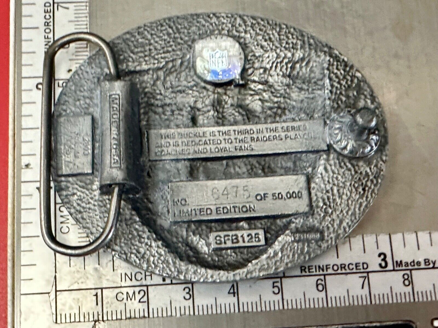 2003 Oakland Raiders NFL Football Commemorative Belt Buckle