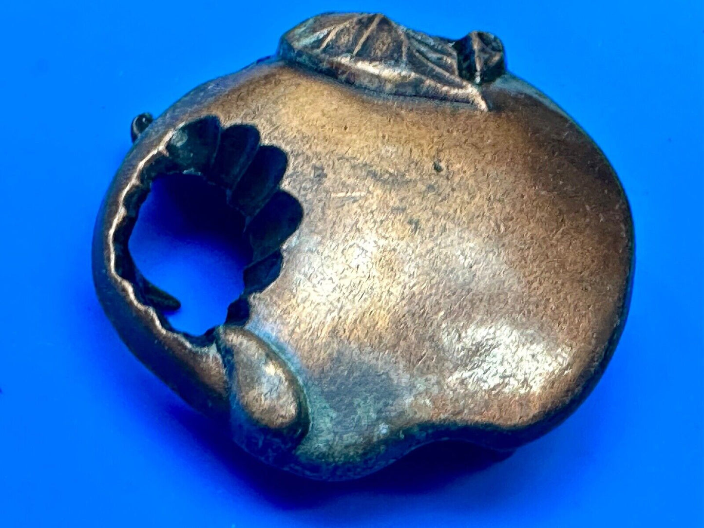 Apple with a bite taken out of it! Vintage figural Belt Buckle