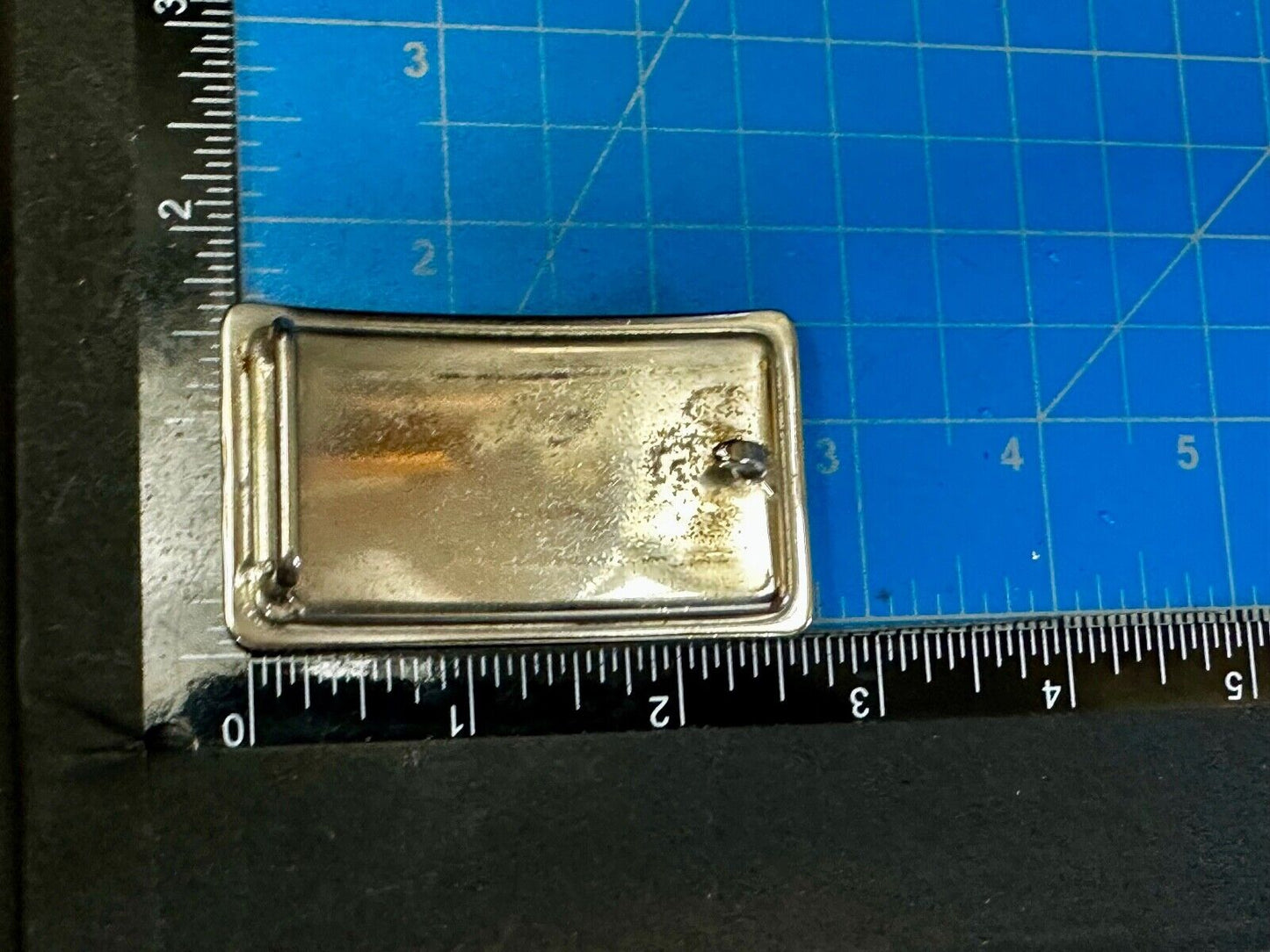Vintage etched brown leaf pattern two tone Belt Buckle