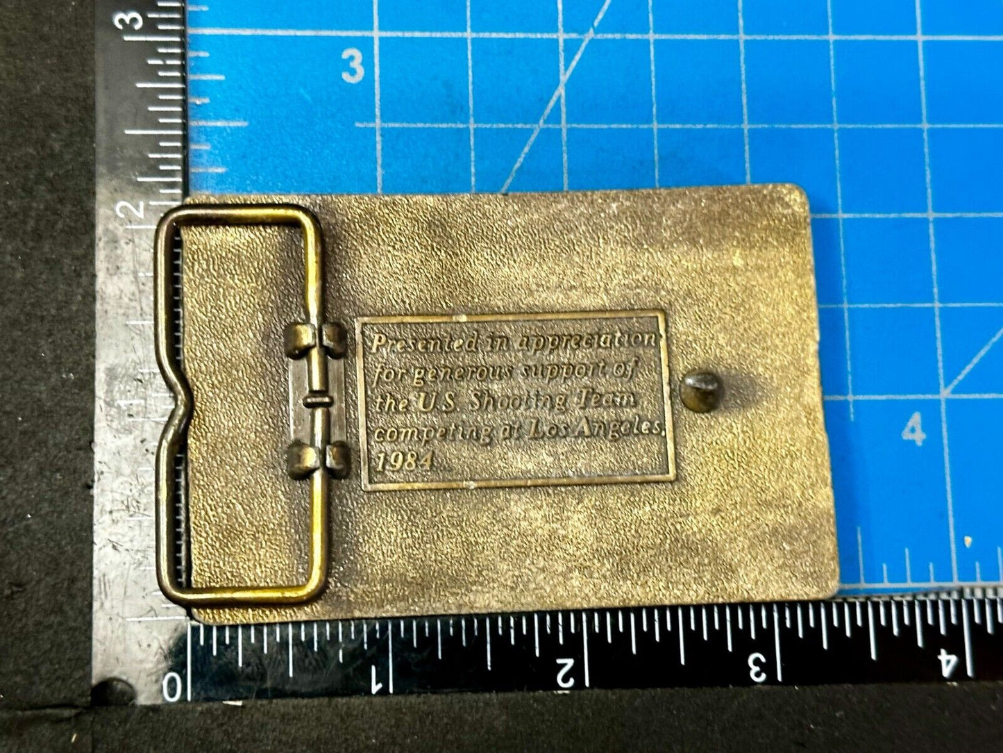 Aiming for Olympic Gold Vintage US Shooting Team Los Angeles 1984 Belt Buckle