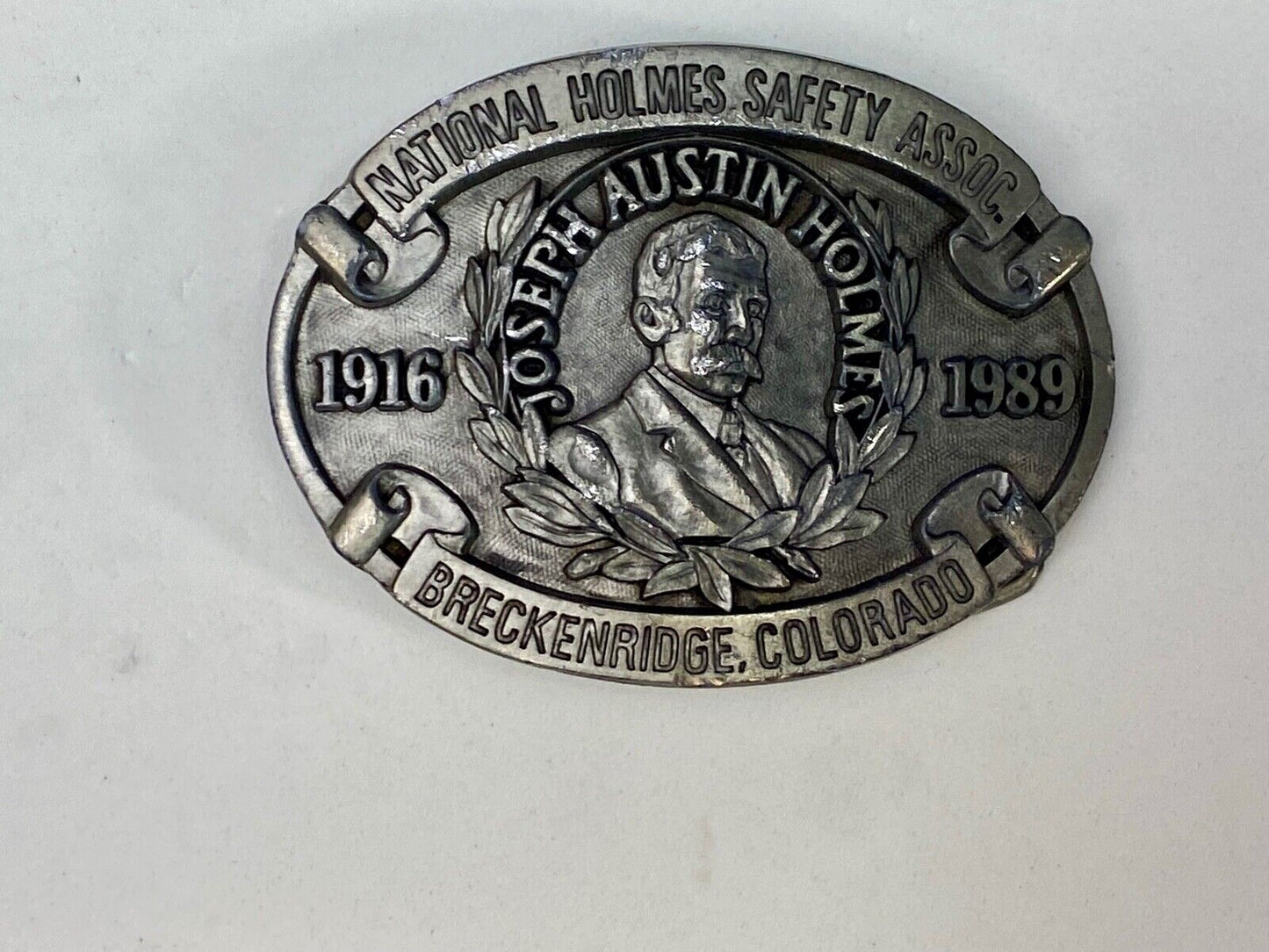 Vintage 1989 National Homes Safety Assoc Breckenridge Co Belt Buckle By Fox Add
