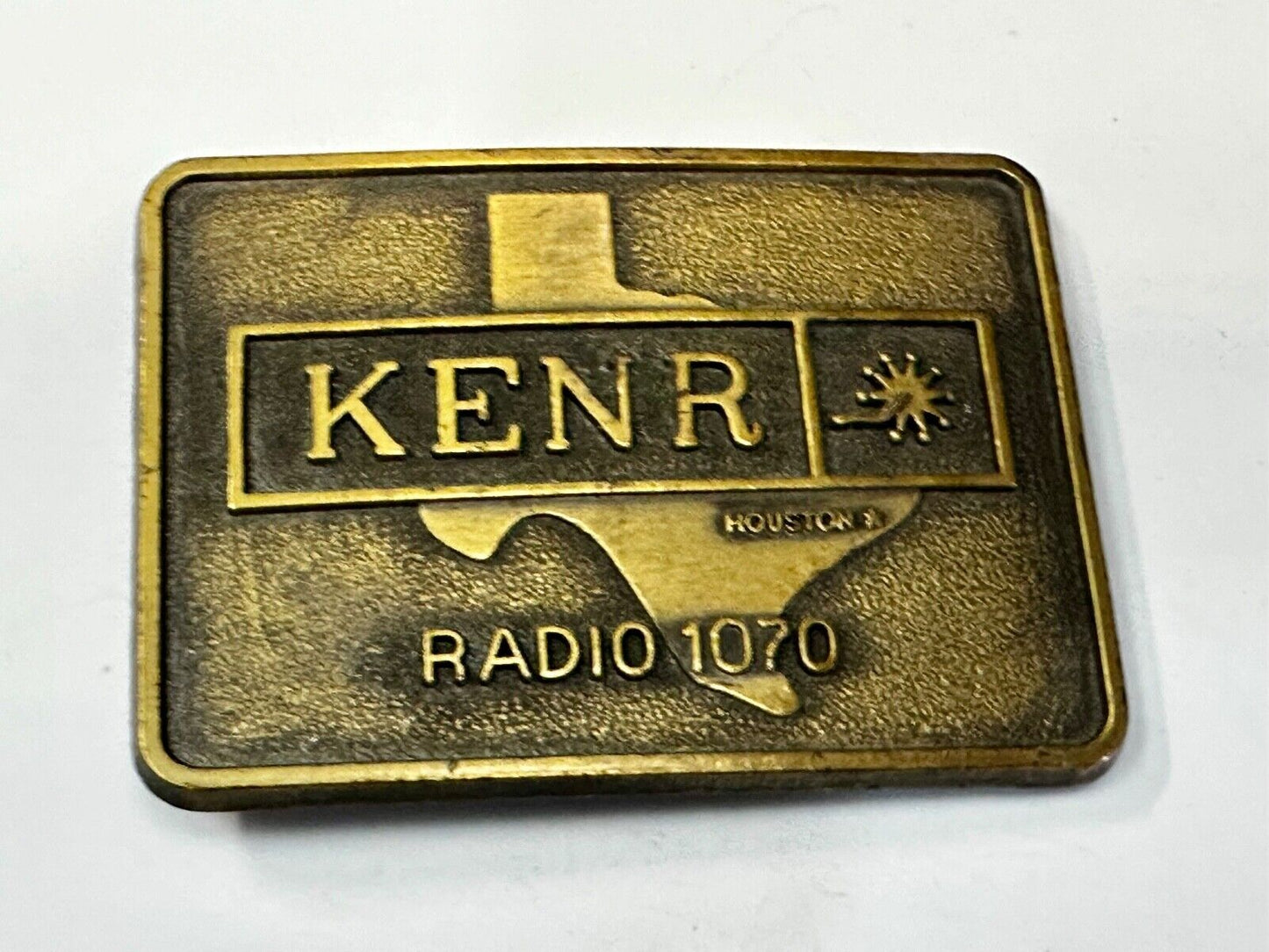 Texas KENR Houston Radio 1070 Vintage Promotional Mo Money Belt Buckle