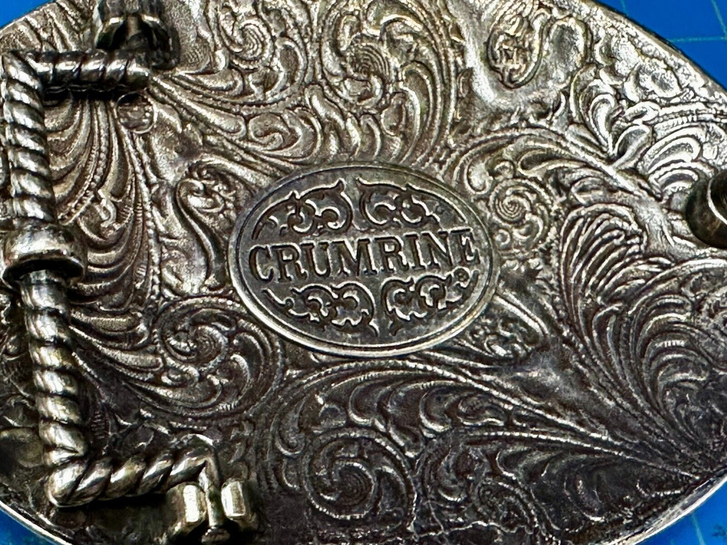 Abstract Rodeo Bull Cow Steer Ornate Two Tone Western Belt Buckle by Crumrine