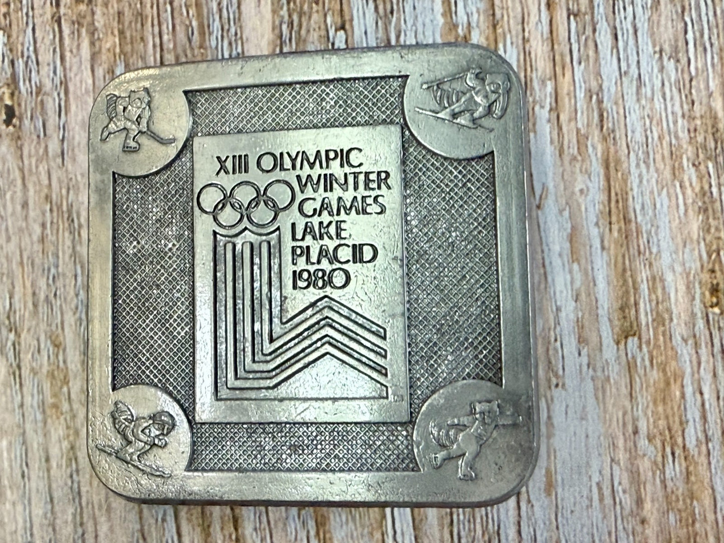 The Olympic Winter Games Lake Placid 1988 Commemorative Silver Color Belt Buckle