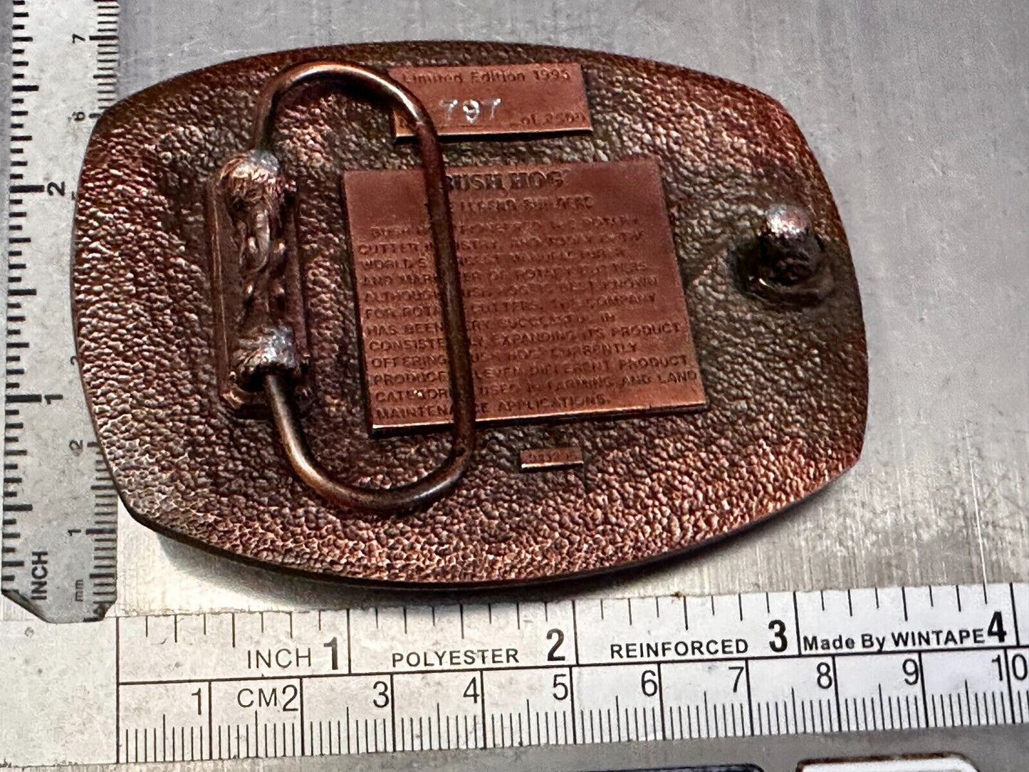 1995 Bush Hog Vintage Farm Agriculture Lawn Care Belt Buckle By Spec Cast