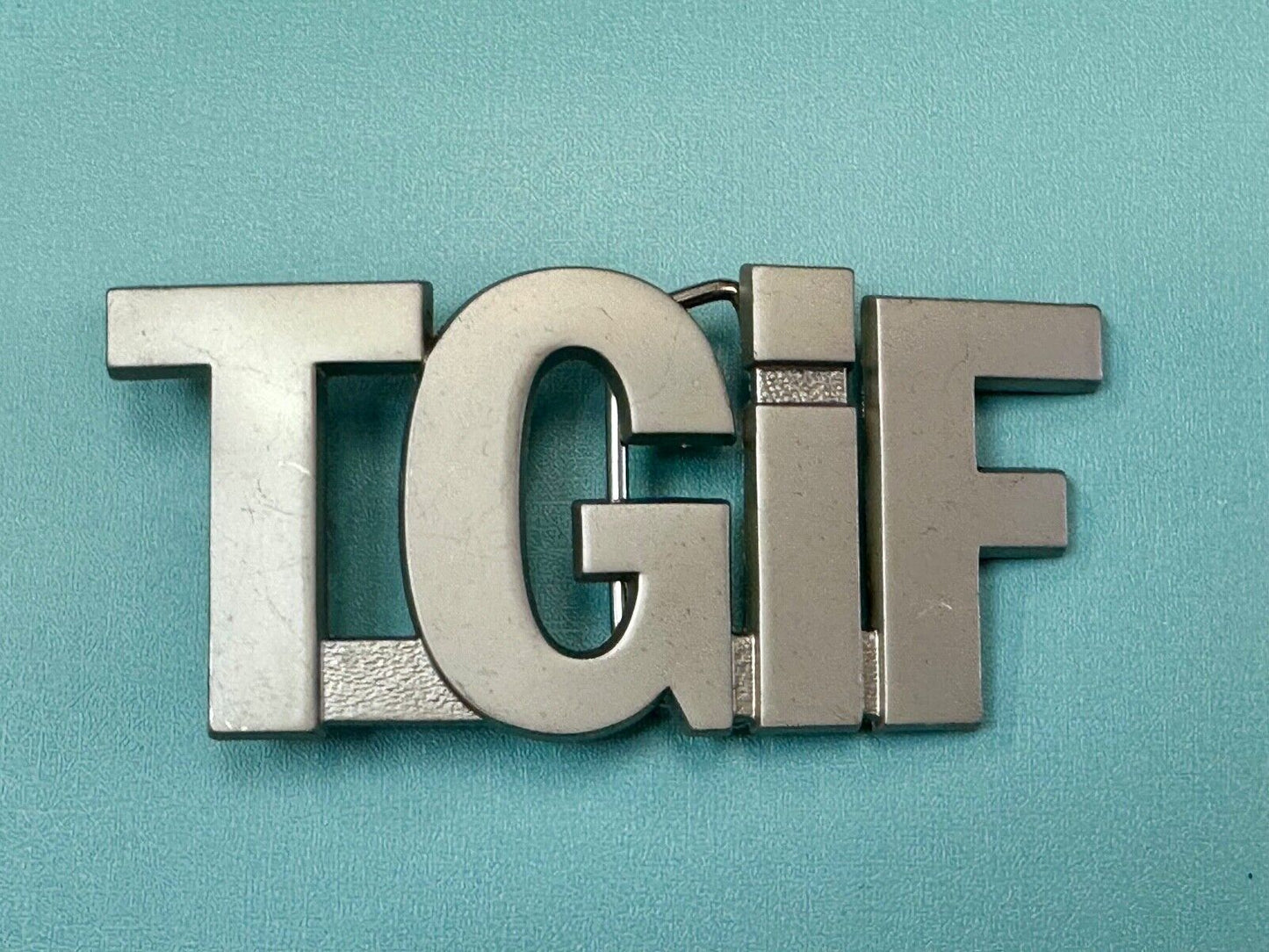 Thank God its Friday - TGIF block letter Novelty Statement belt buckle