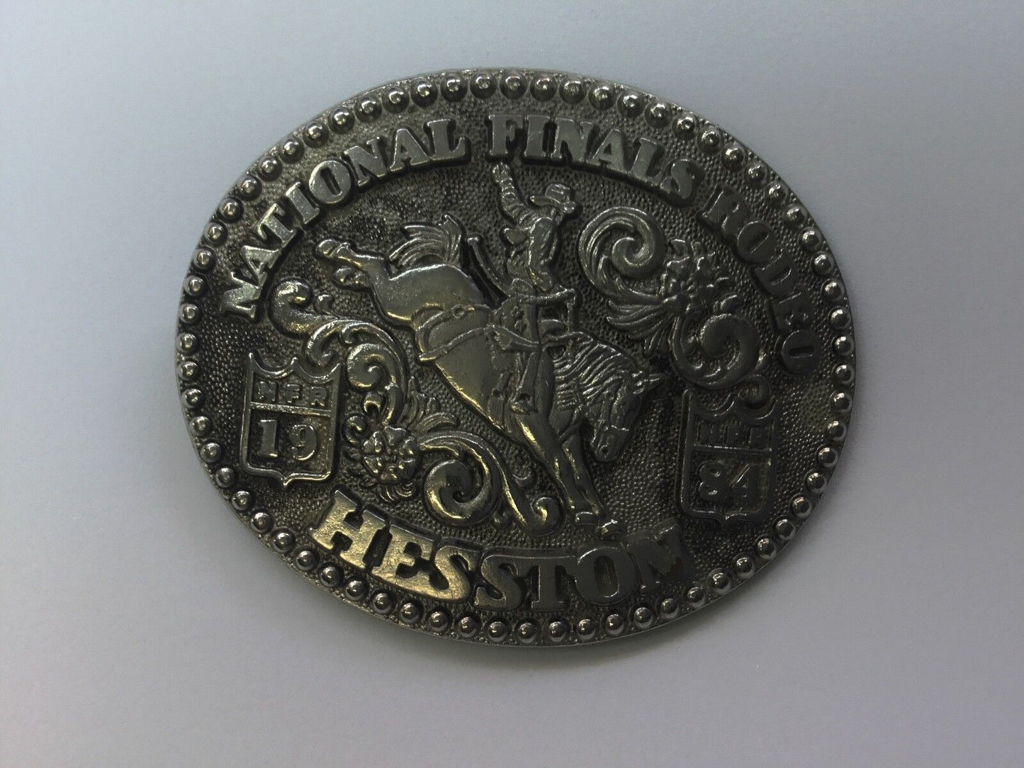 1984 National Finals Rodeo NFR Hesston belt buckle Fred Fellows