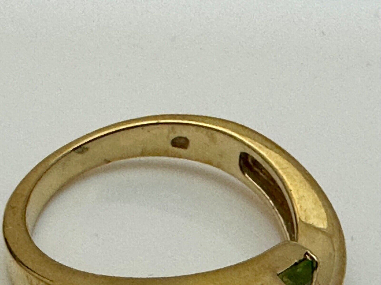 18K Gold Amethyst Peridot Princes Cut Channel Set Modern Wrap Ring Sz 6 3.05g
