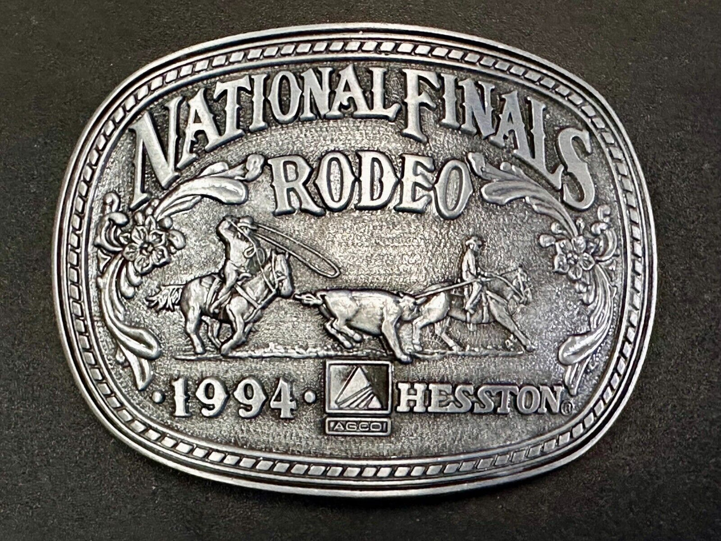 1994 ADM Hesston NFR National Finals Rodeo Cowboys Western Belt Buckle