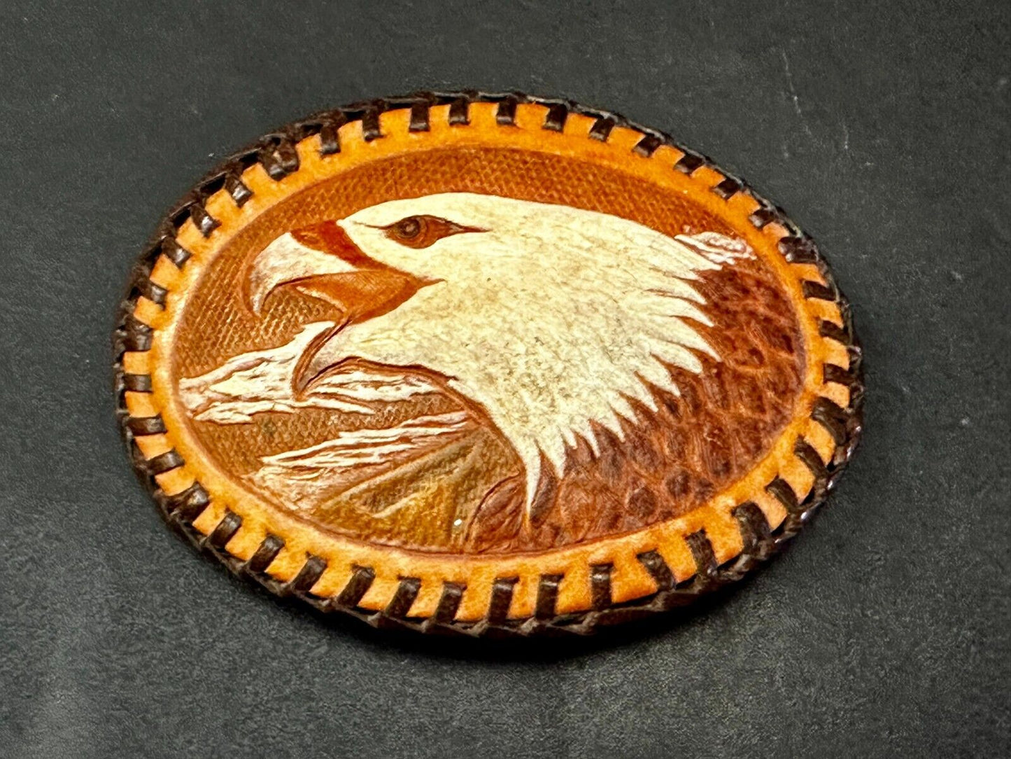 Belt Buckle eagle Leather