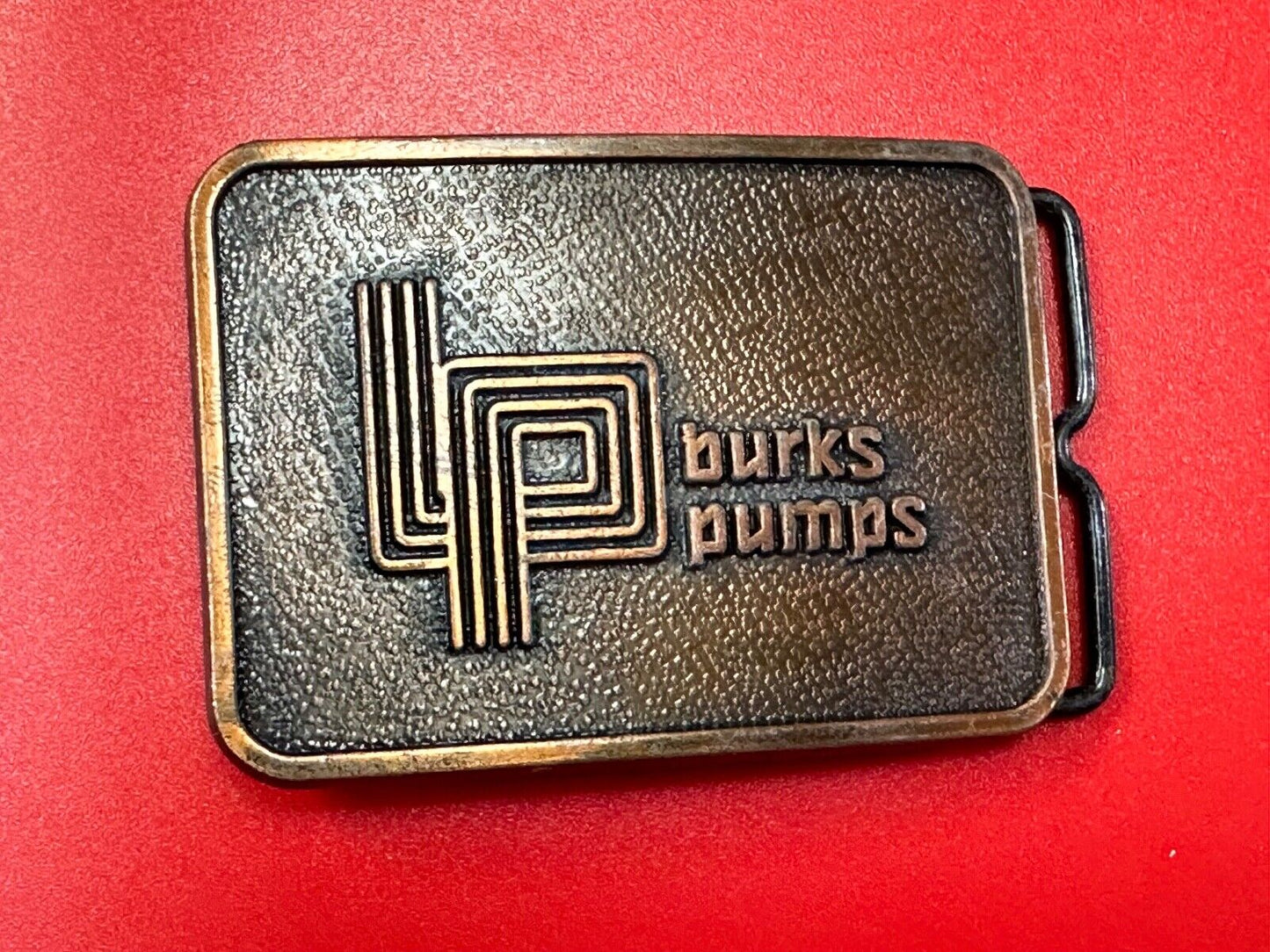 Vintage 1970's Burks Pumps Company Promotional Advertising belt buckle