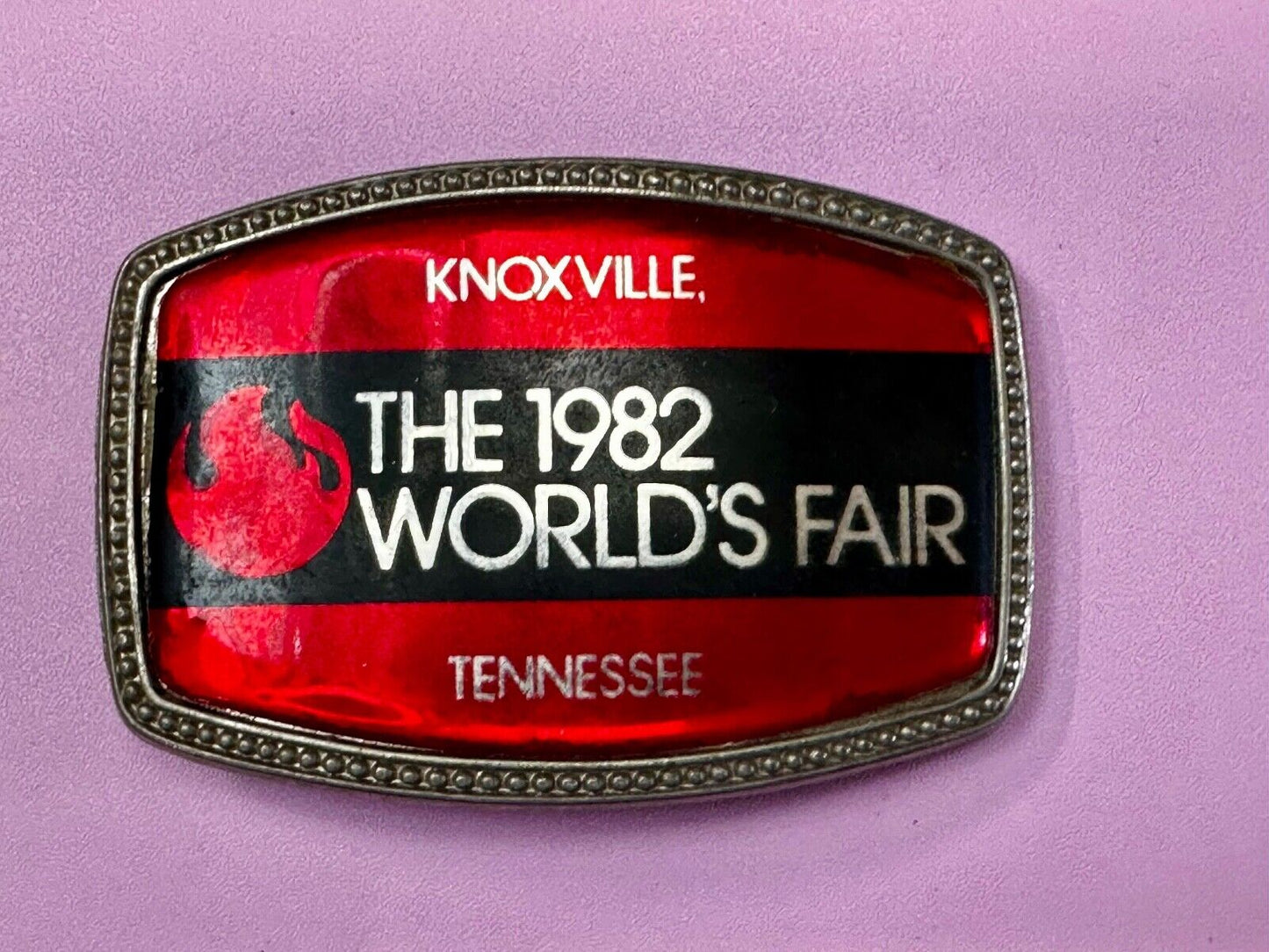 The 1982 World's Fair Knoxville Tennessee Souvenir Commemorative Belt Buckle