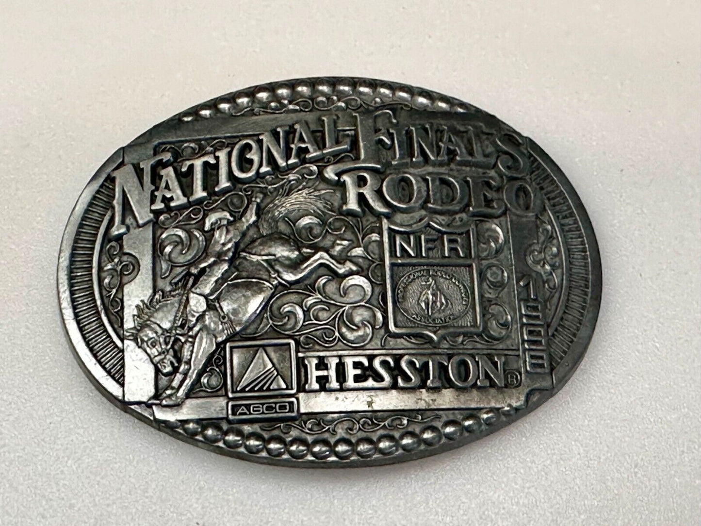 1998 ADM Hesston NFR National Finals Rodeo Cowboys Western Belt Buckle