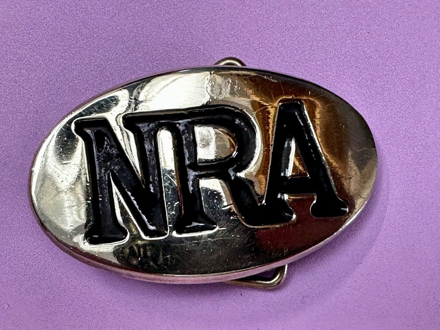 Baron Buckles NRA National Rifle Association Solid Brass oval Belt Buckle