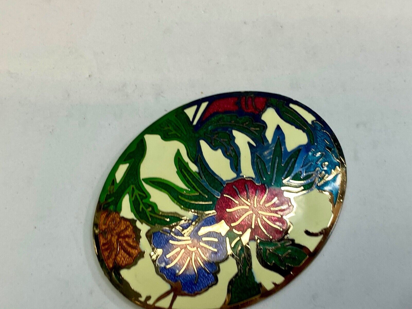 Beautiful sp77 enamel flower paint? scarf purse belt tie buckle