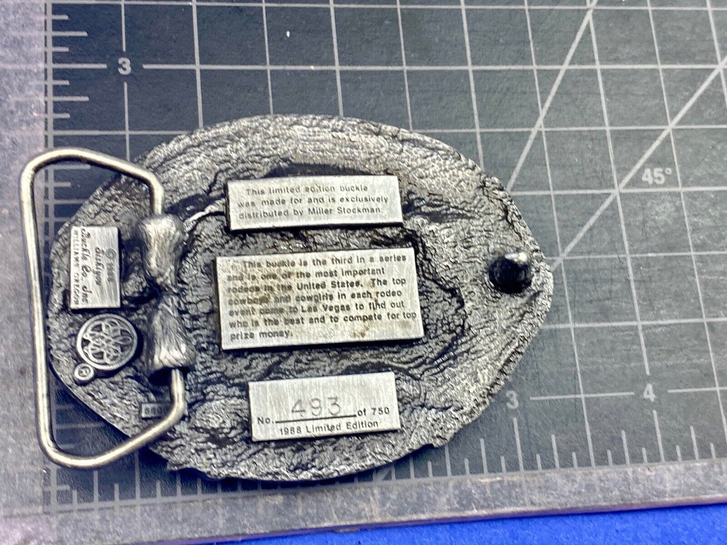1988 Las Vegas NFR Youth belt buckle by Siskiyiou 750 made! SO RARE!!!