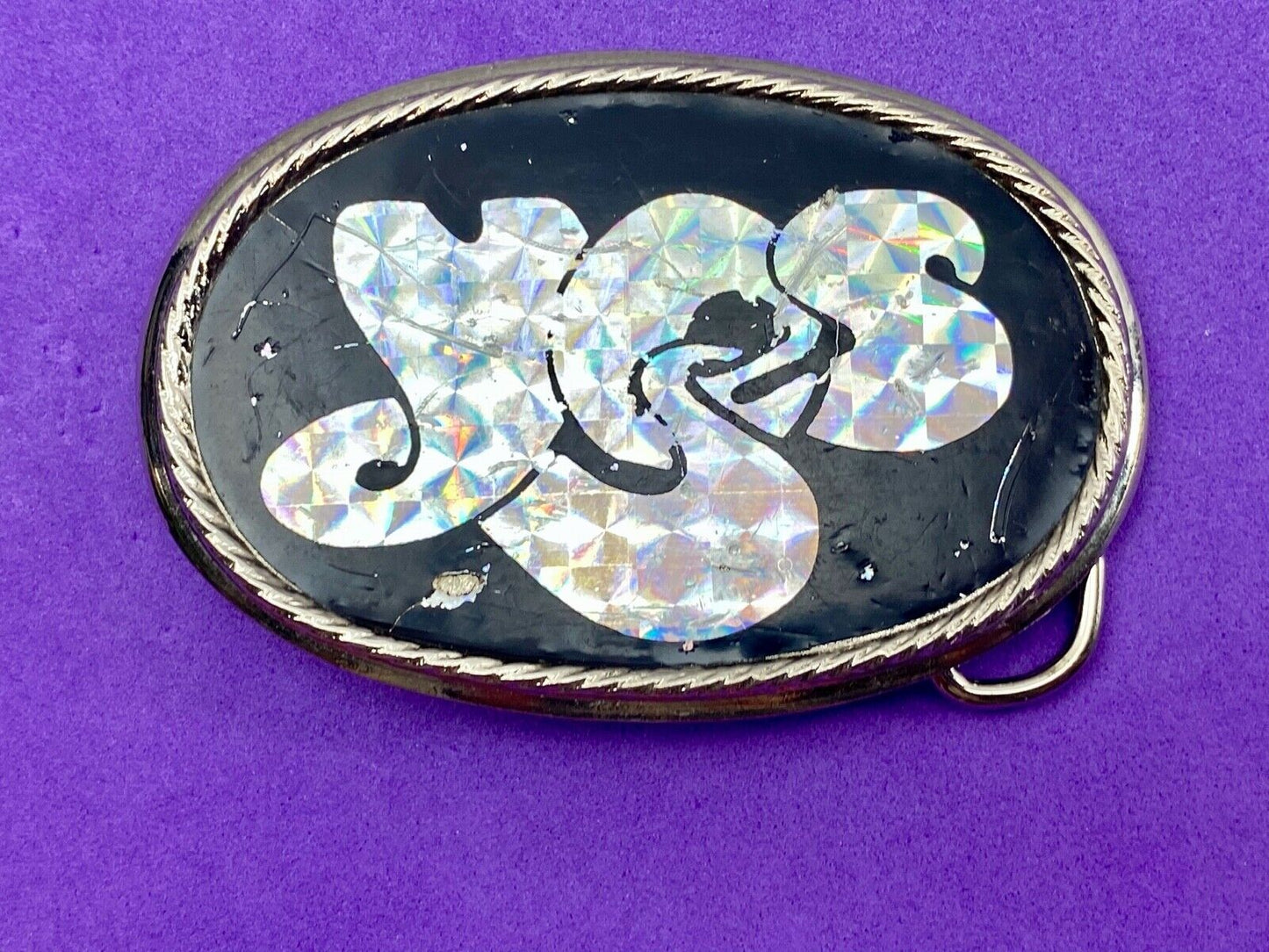 1970s **YES** MUSIC BAND COMMEMORATIVE HOLOGRAPHIC BELT BUCKLE