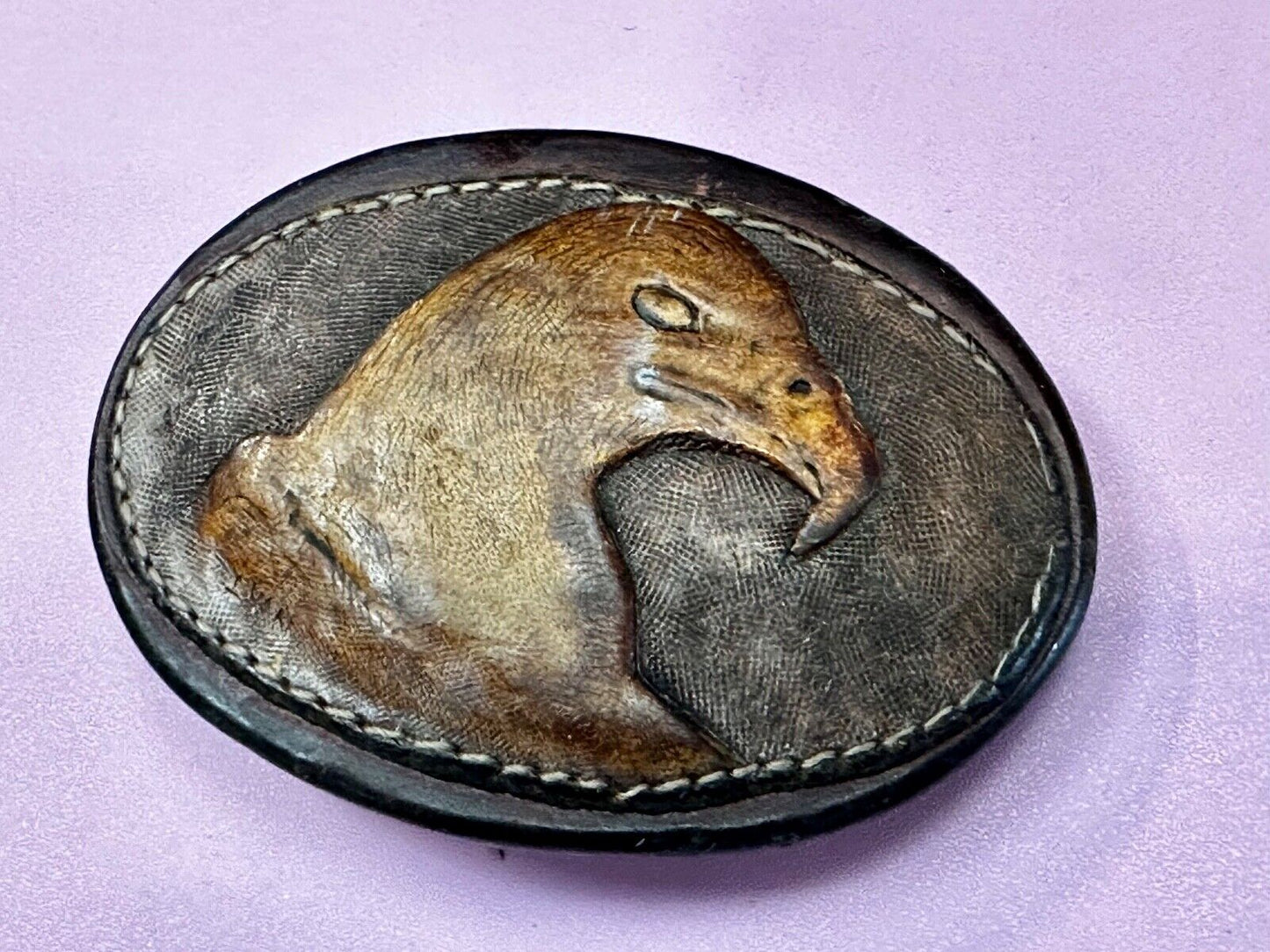 Artisan American Eagle Vintage Mixed Leather Belt Buckle