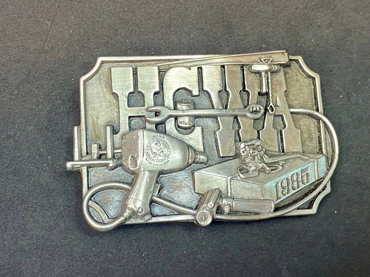 1985 Hcwa Hesston Corp Workers Association Commemorative Belt Buckle