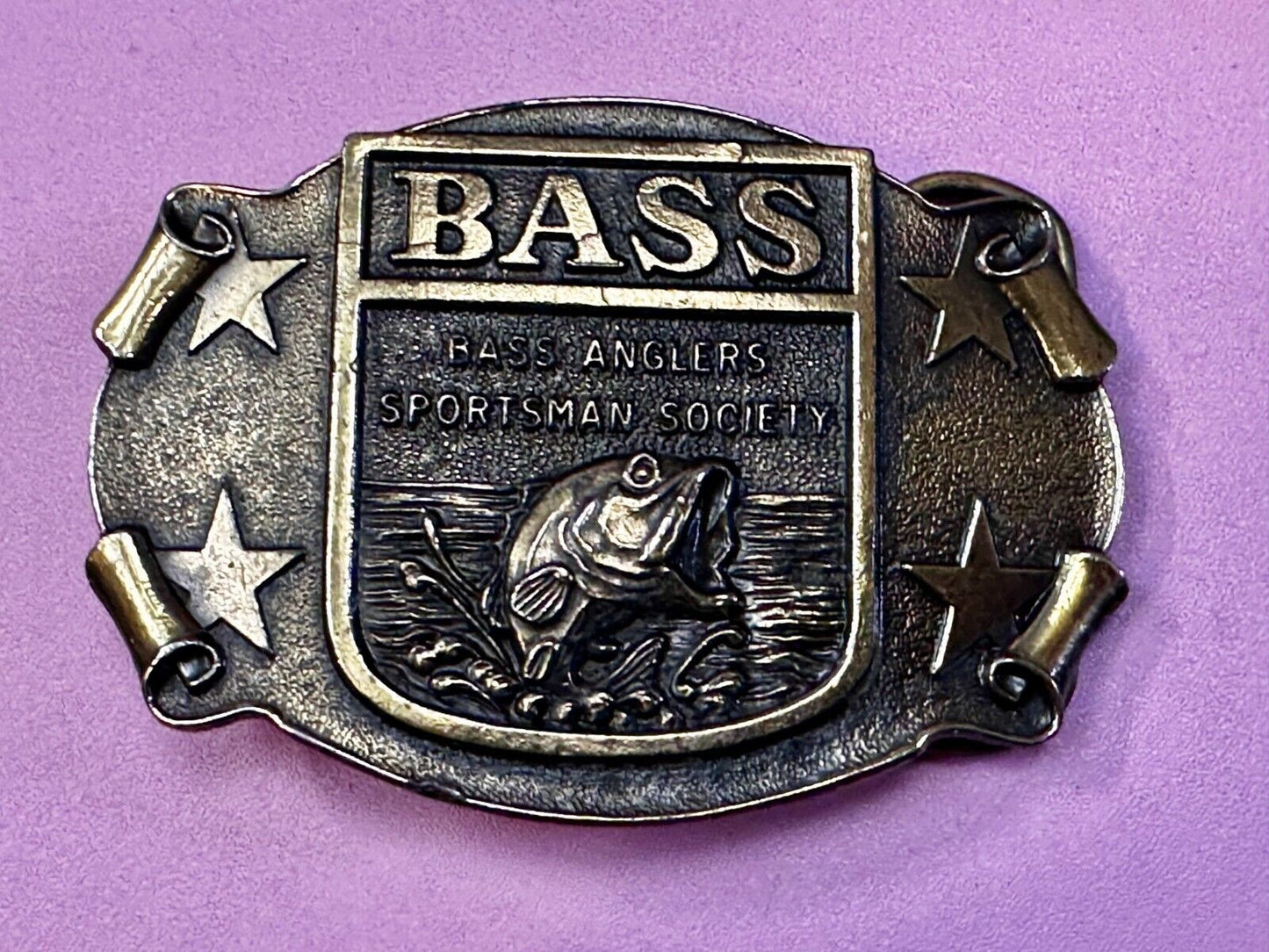 Bass Anglers Sportsman Society Fishing Club Belt Buckle