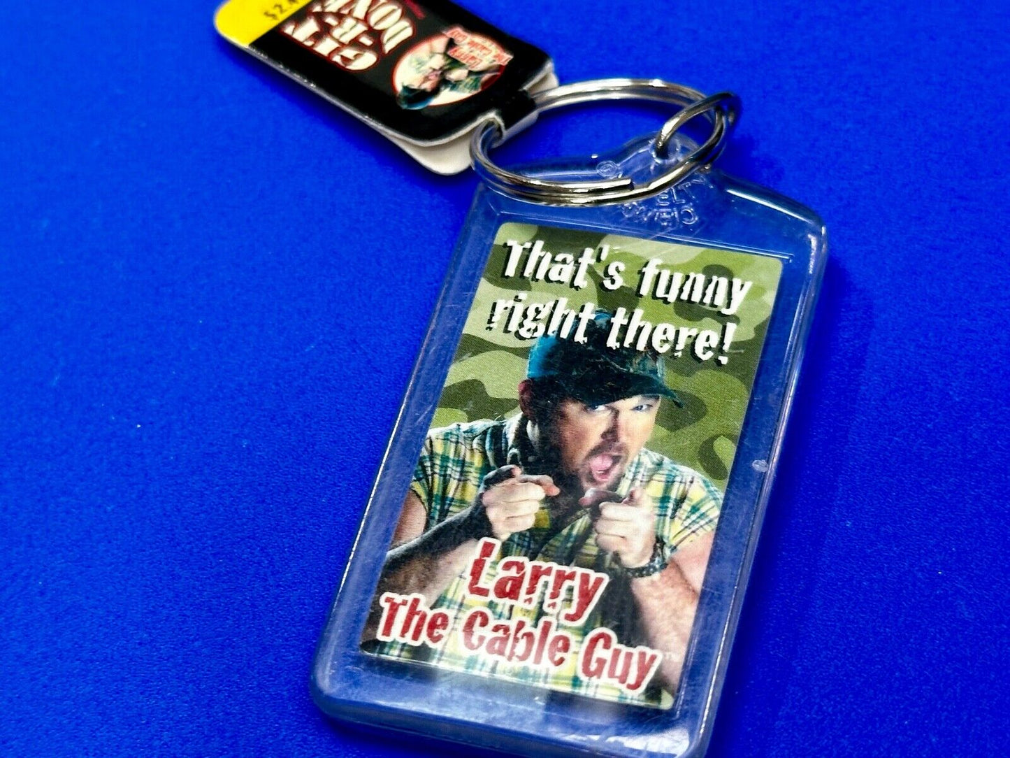 That's Funny Right There Larry The Cable Guy NOS Green Color Keychain Key Ring