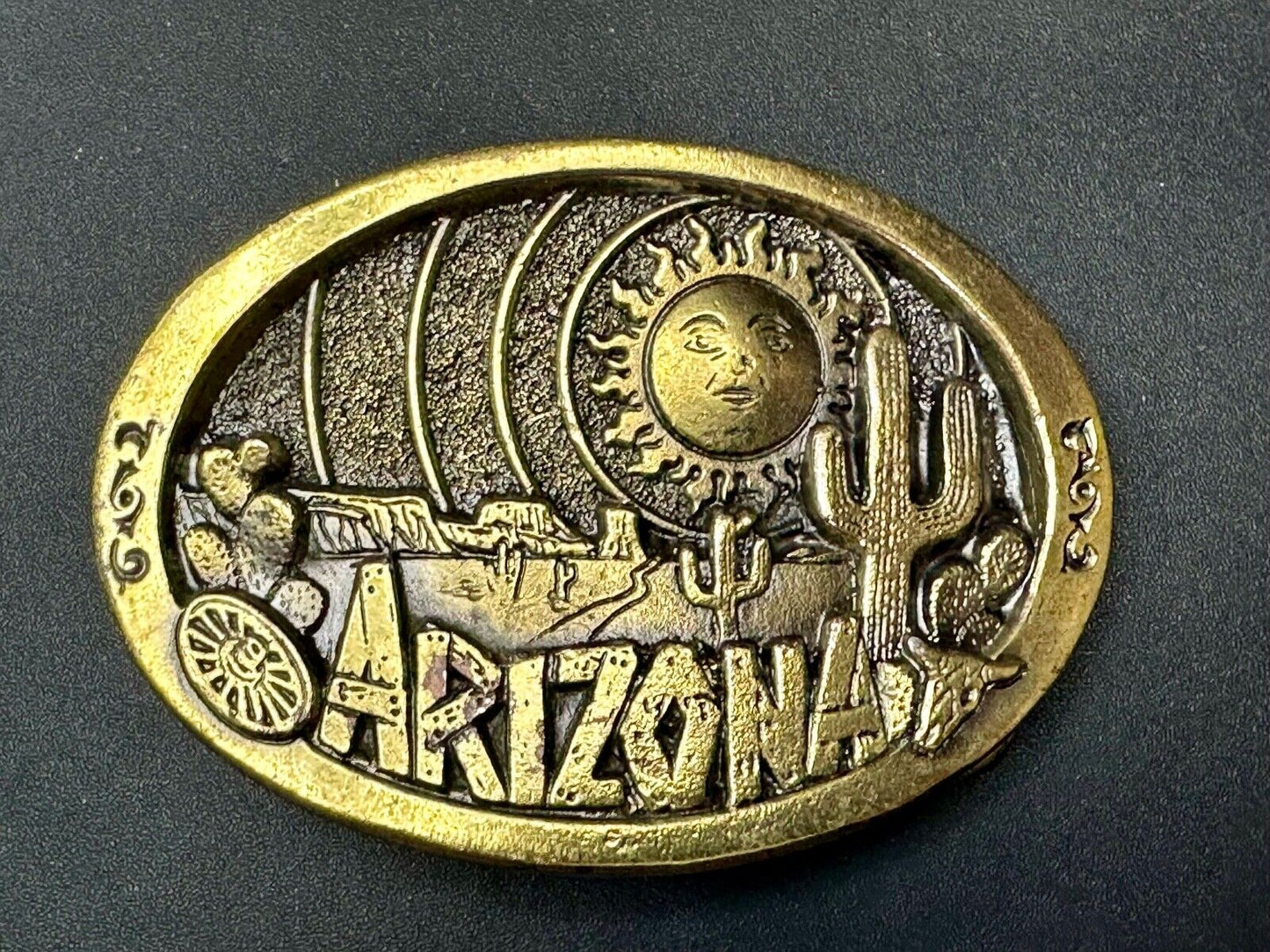 Arizona State Commemorative Desert Scene 1980 The Great American Belt Buckle Co