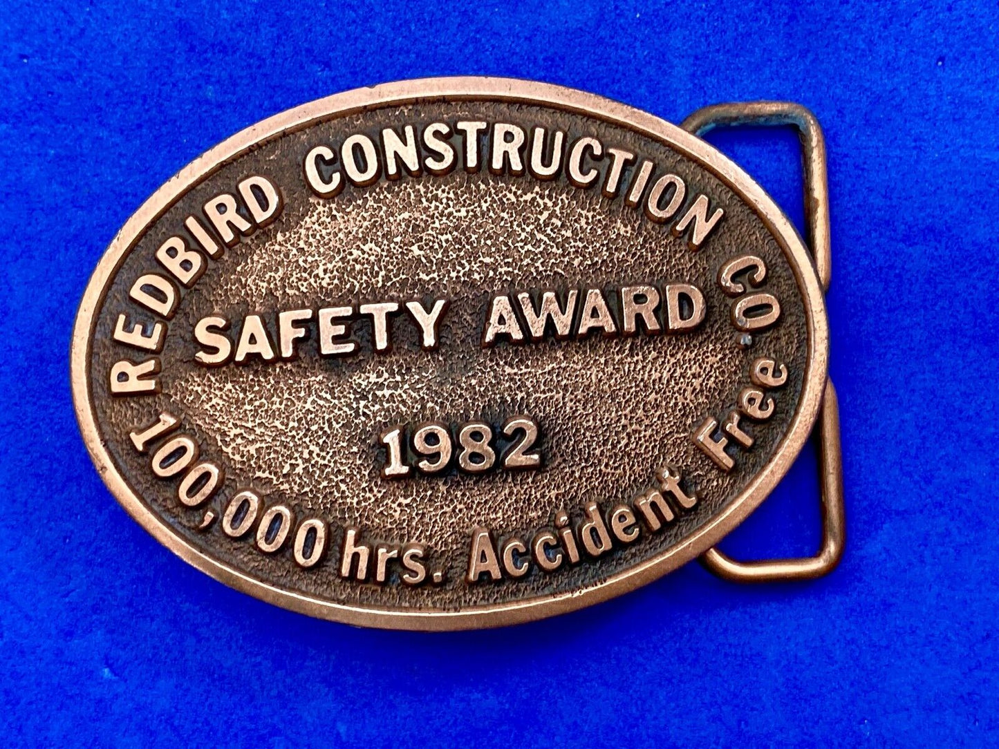 1982 Redbrid Constitution company - Accident free Safety Award belt buckle