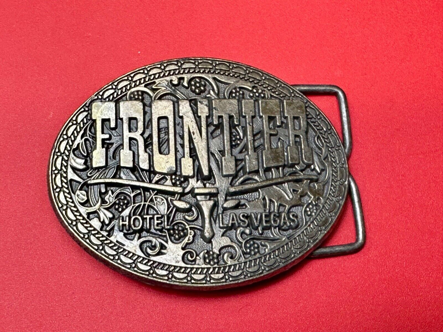 Texas longhorn Vintage Frontier Casino Hotel, Las Vegas Belt Buckle