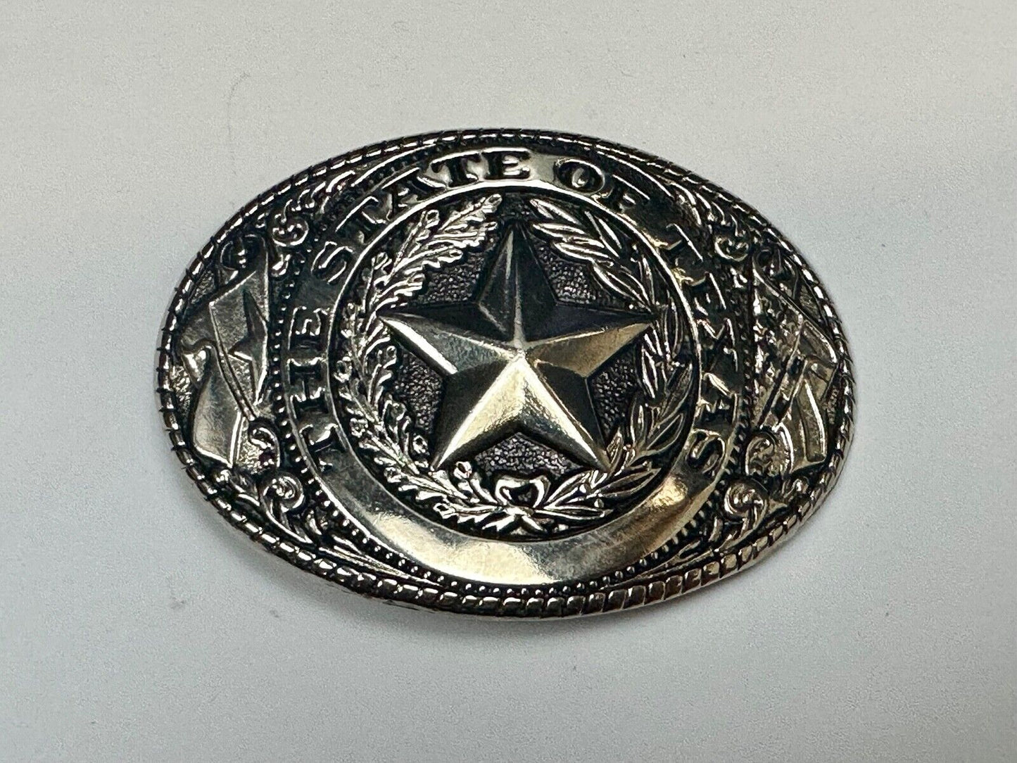 The Great State of Texas - Tx Star, Flag western light gold color belt buckle