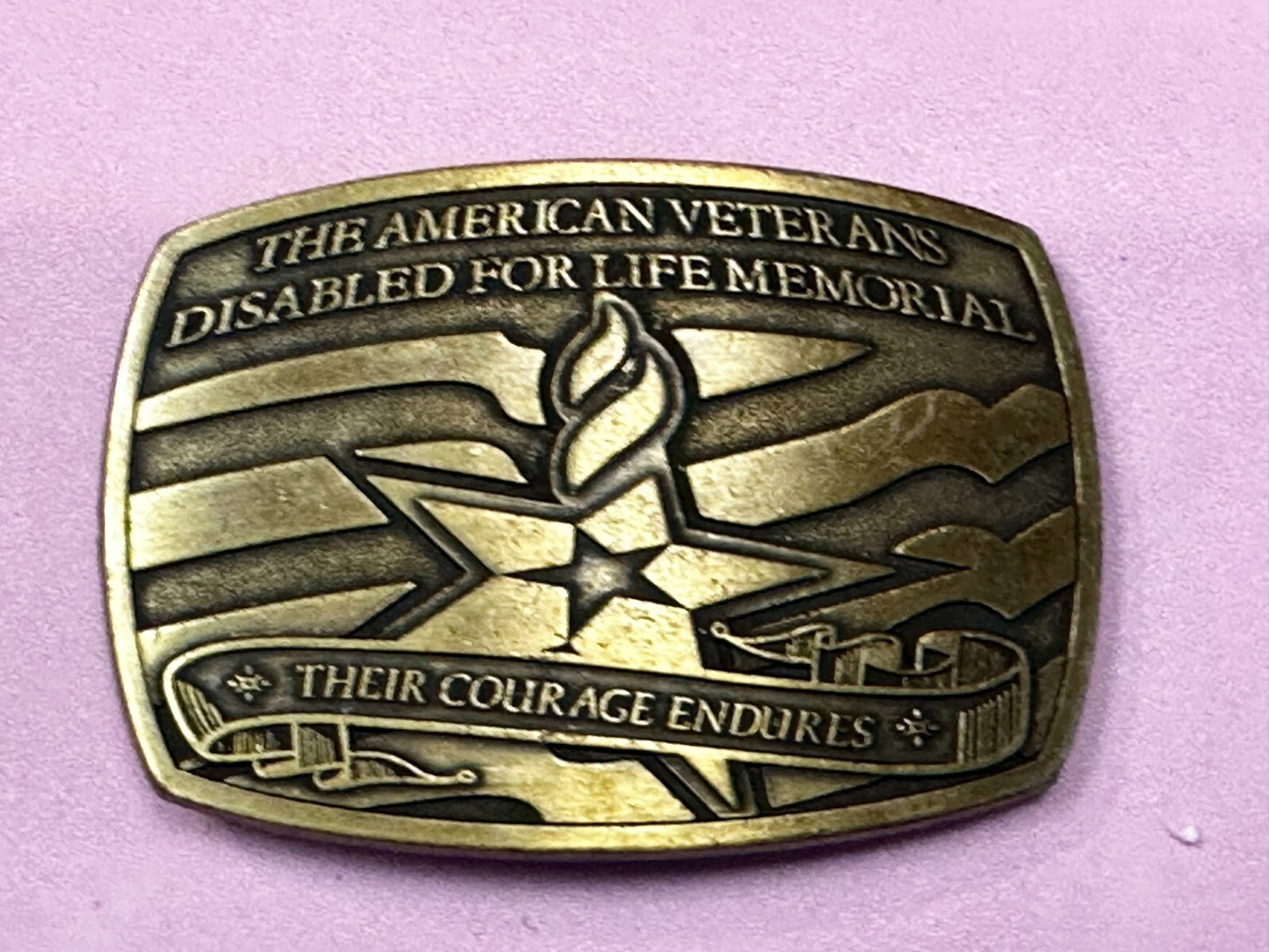The American Veterans Disabled For Life Memorial Commemorative 2006 Belt Buckle