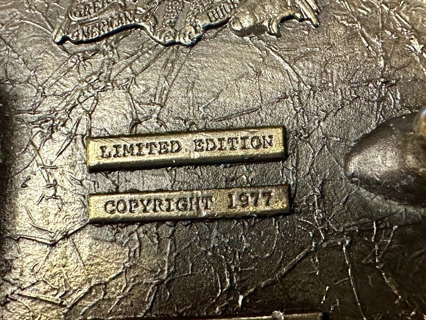 Vintage 1977 Fire Department FD Hook & Ladder Emblem belt buckle