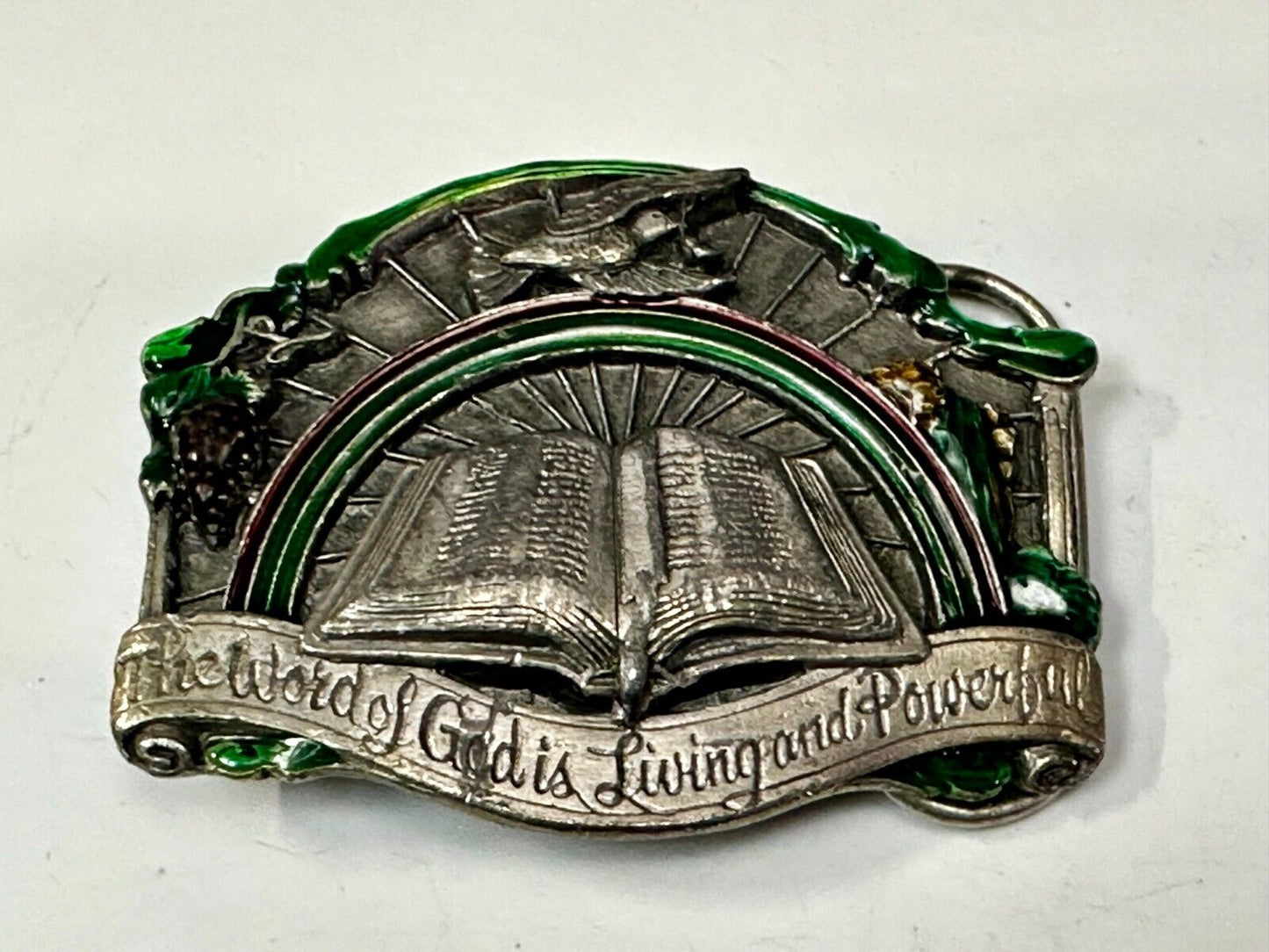 The Word of God is living and powerful Vintage Religious scripture Belt Buckle