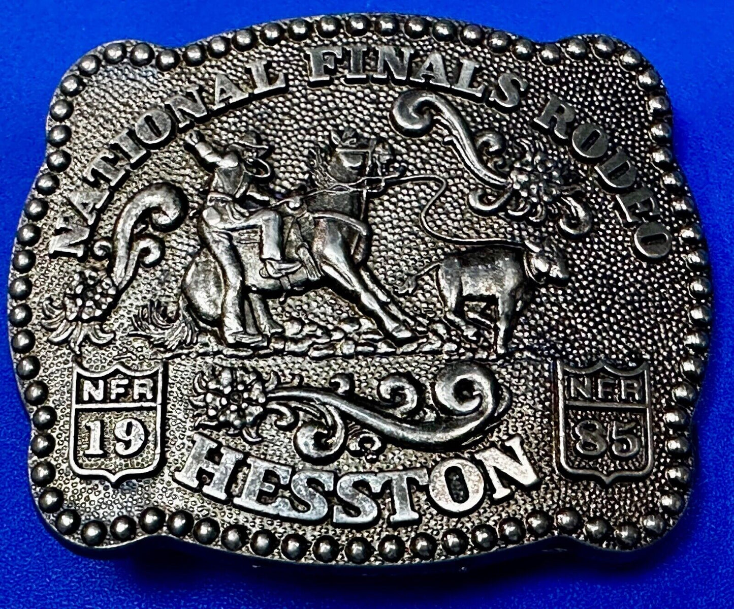 1985 NFR National Finals Rodeo Youth Size Hesston Commemorative Belt Buckle