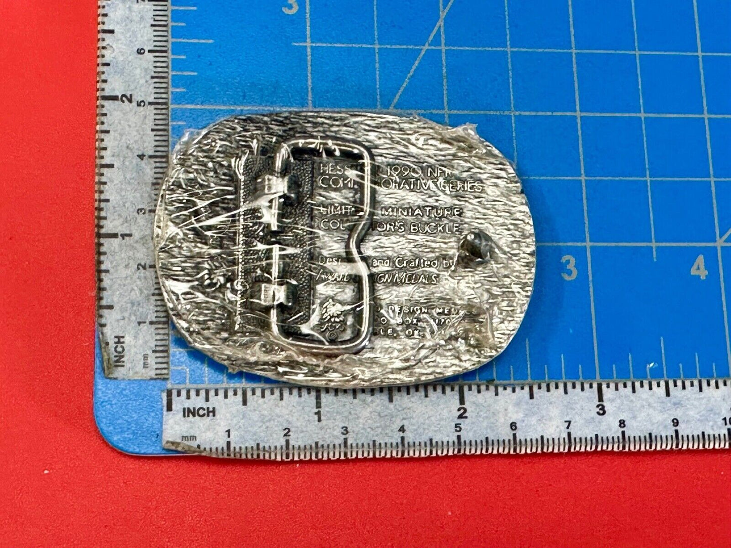 1990 Youth Size Hesston National Finals Rodeo Bull Riding Cowboys belt buckle