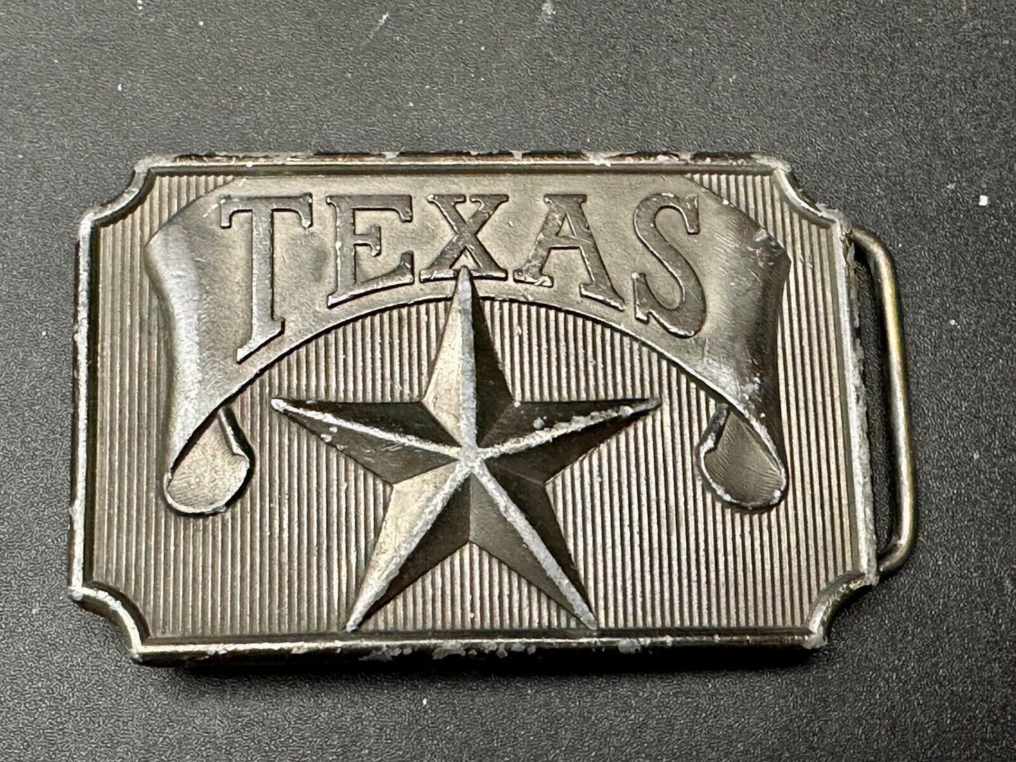 TEXAS State Pride - RAISED STAR centered western framed Belt Buckle by Exolvaco