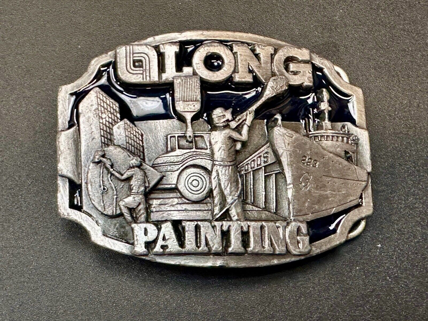 Vintage 1989 LONG painting - Neat Clean Finishing belt buckle