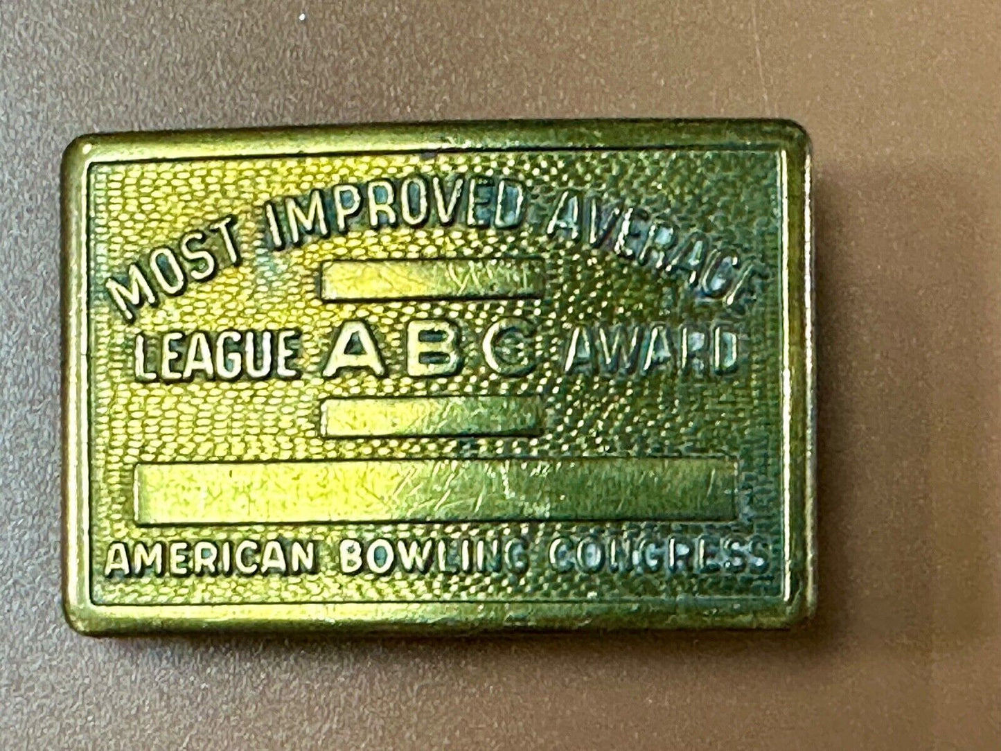American Bowling Congress BLANK ENGRAVABLE Belt Buckle - Most Improved Average