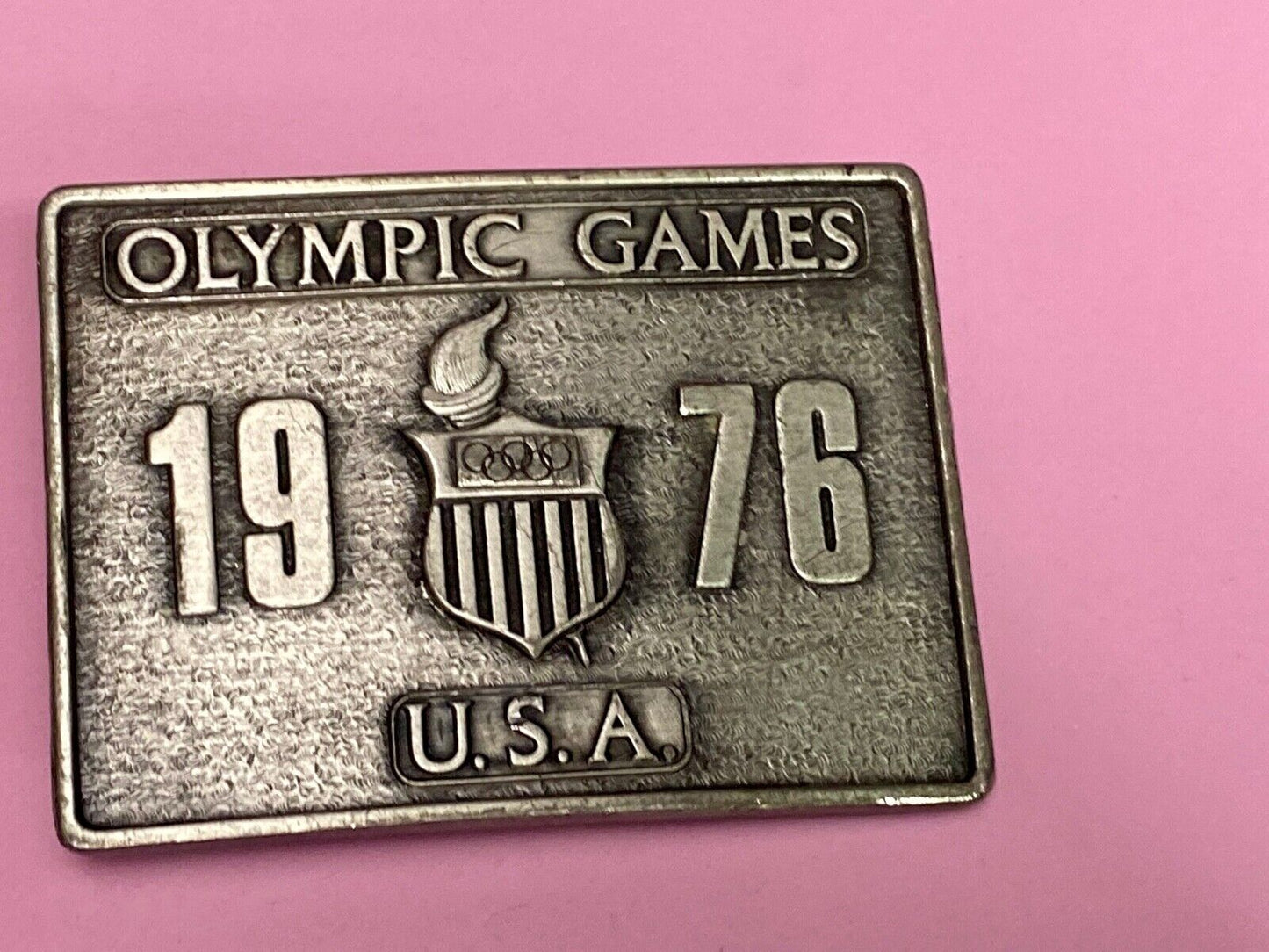 Vintage 1976 Olympic Games Commemorative Belt Buckle By Bergamot Brass Works