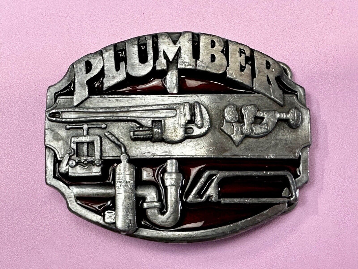 1987 Plumber by Siskiyou Buckle Co. K-50 Job Profession Vintage Belt Buckle