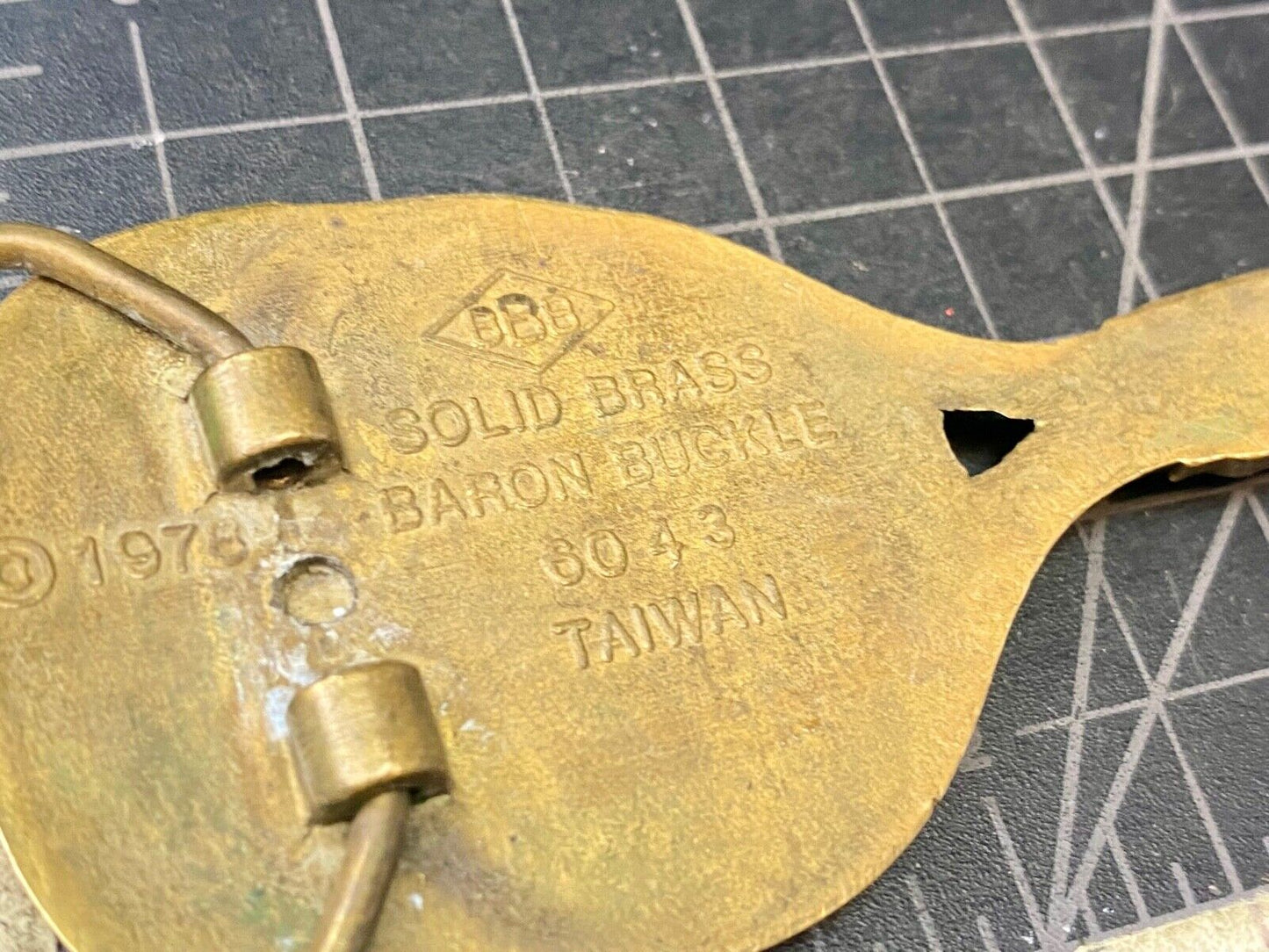 Tennis Racquet & Ball Vtg. 1978 Solid Brass Sports Belt Buckle -Baron Buckles