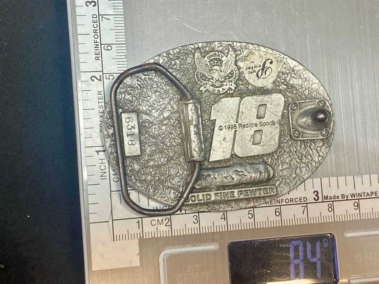 1990'S Bobby Labonte Nascar # 18 Used Collectable Belt Buckle By Redline Sports