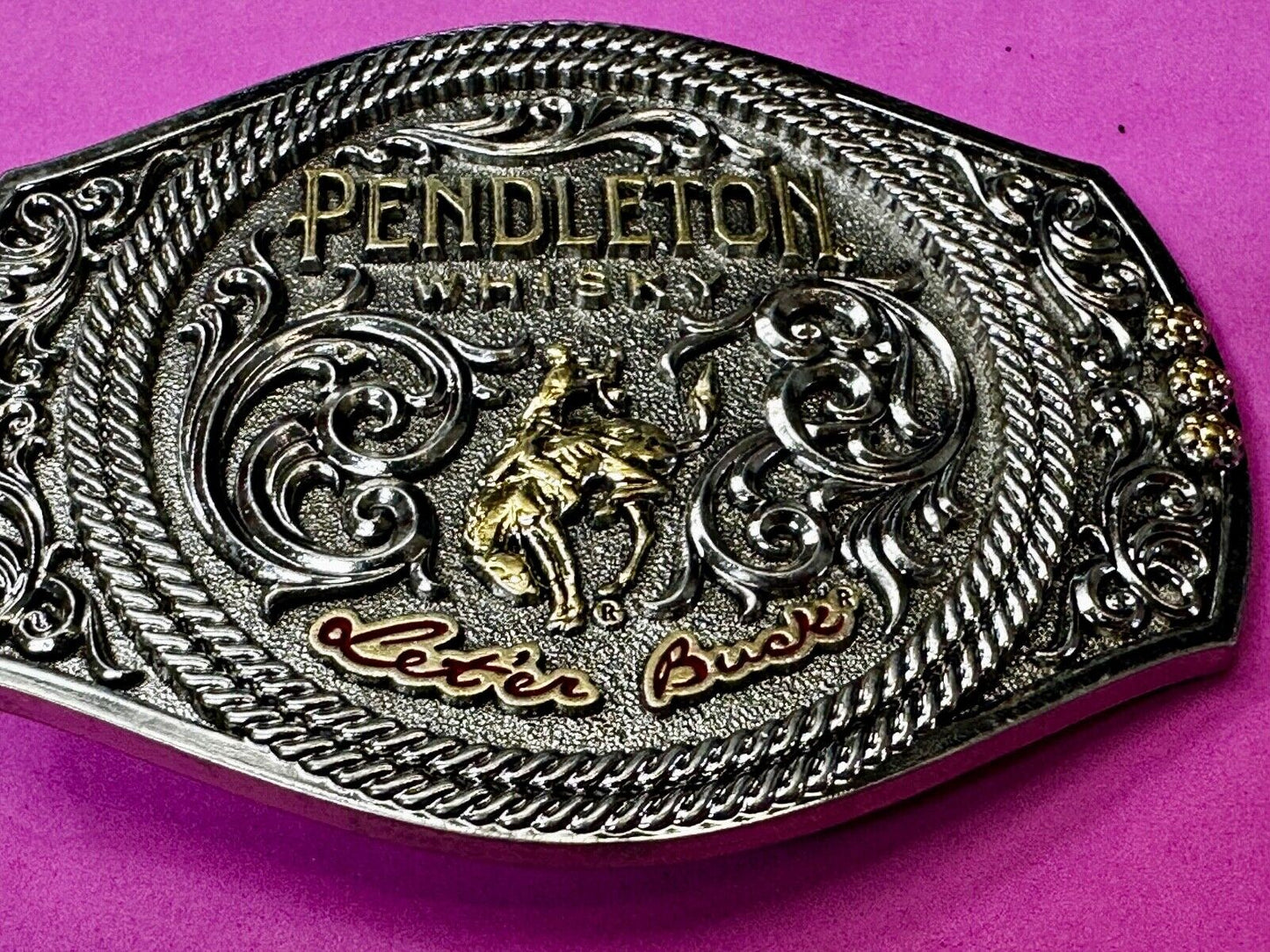 2021 PENDLETON Whisky Let'er Buck Rodeo Cowboys Montana Silversmiths Belt Buckle
