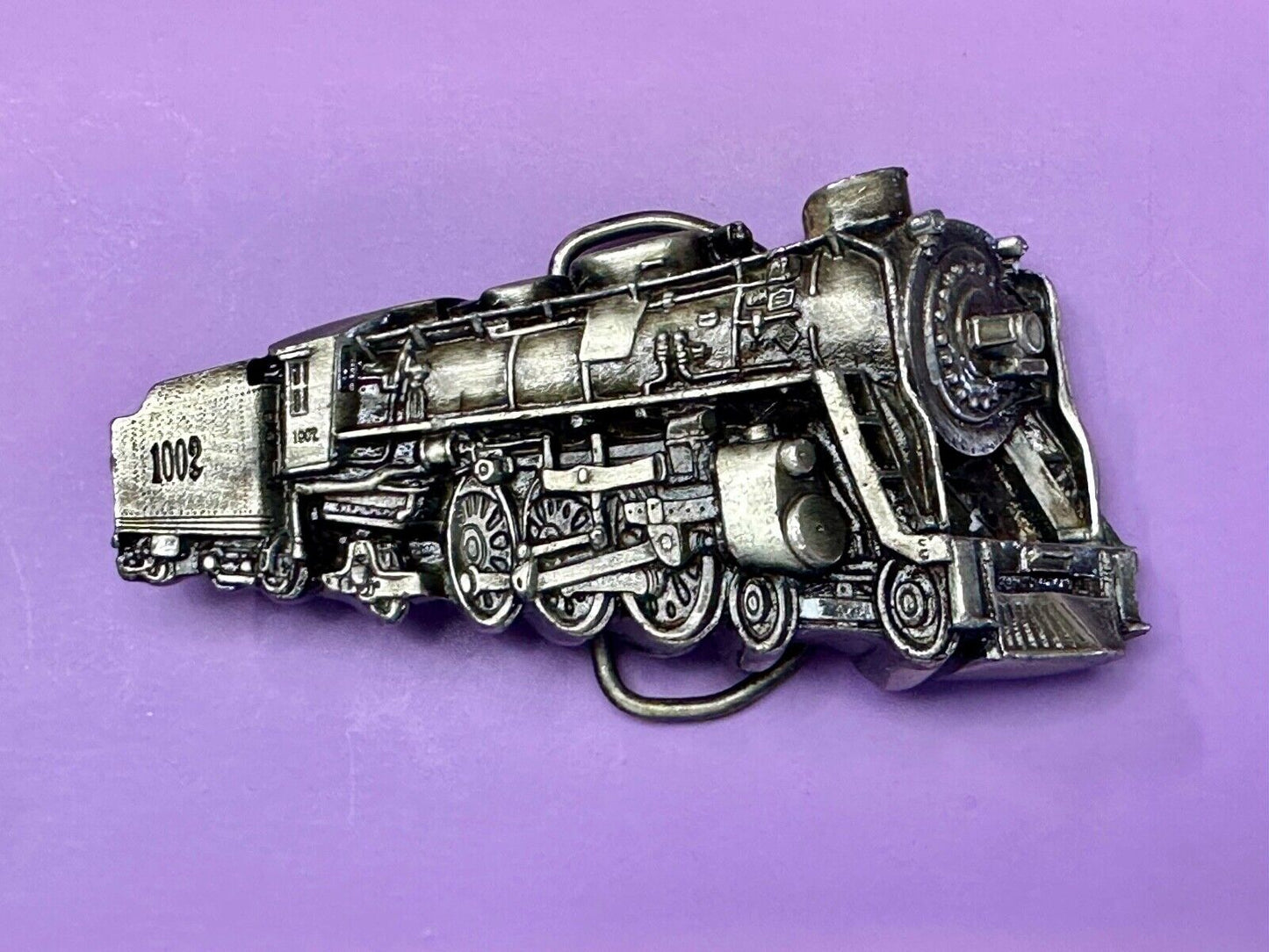 Train Steam Locomotive #1002 Vintage 1978 Cutout RR Bergamot Belt Buckle