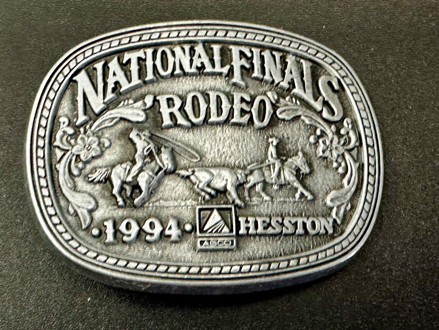 1994 NFR National Finals Rodeo NOS Youth Size Hesston Commemorative Belt Buckle